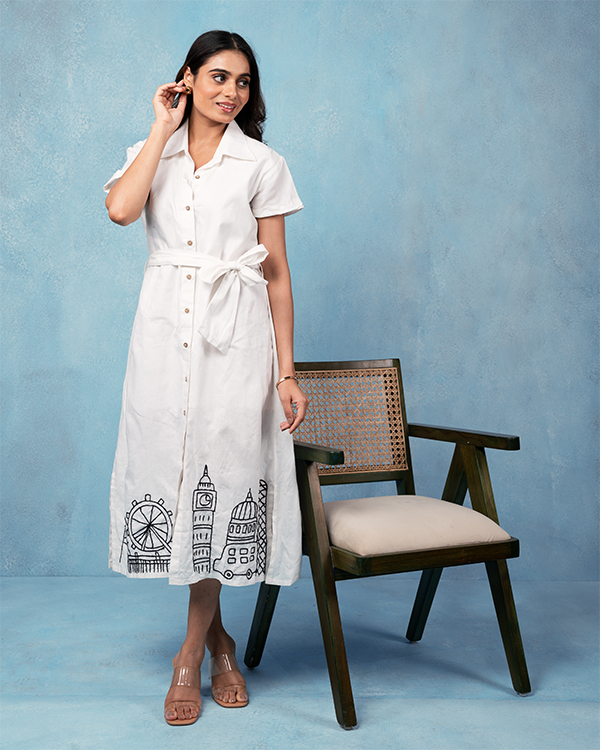 HAND-PAINTED COTTON SUMMER DRESS